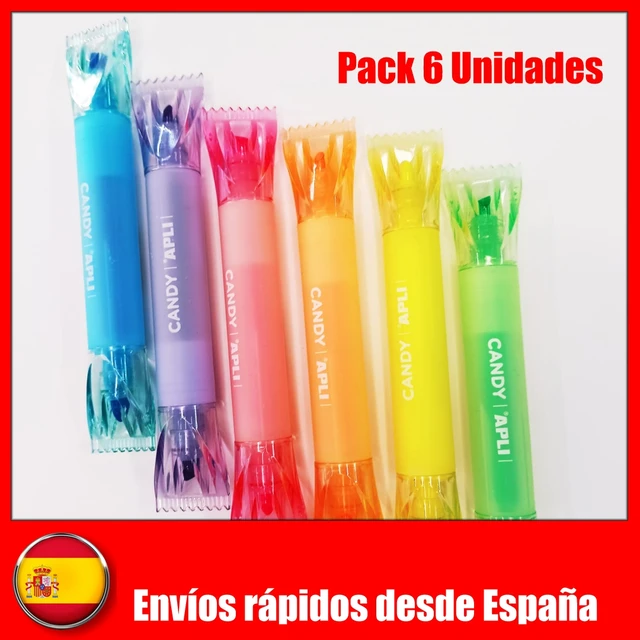 Subrayadores markers highlighters with double tip APLI Candy, Pastels, Pack 6 PCs