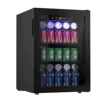 ICYGLEE Beverage Refrigerator 2.7cu.ft 100 Can Mini Fridge for Beer Drinks Wines Freestanding Fridge Blue LED for Home Dorm Bar 1