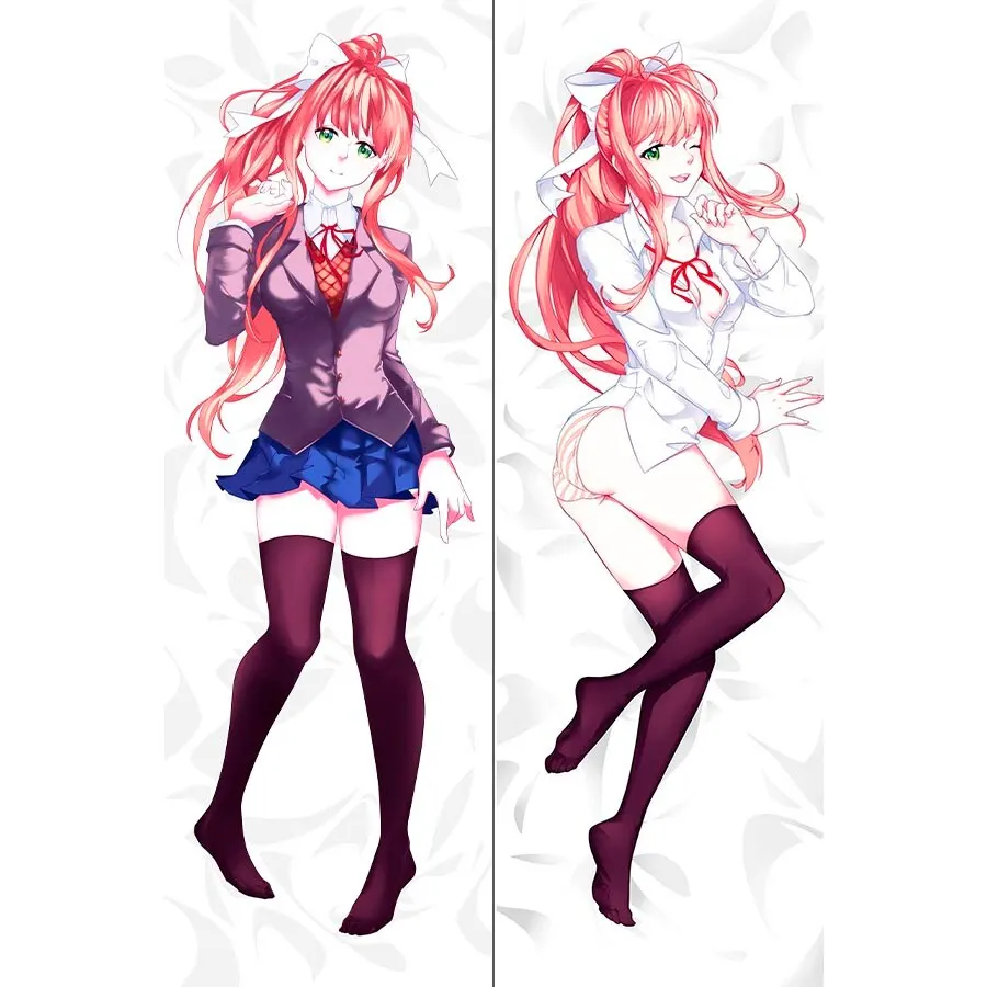 Clube de literatura Peoria Doki Doki. Capa de almofada de pele de pêssego  para decoração de casa (160x50 cm Monika)