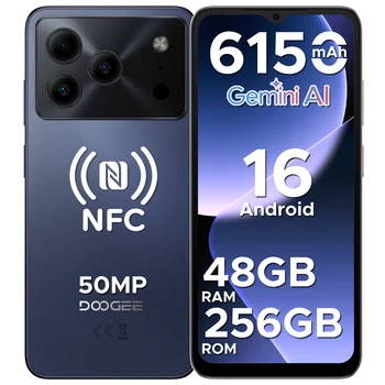 DOOGEE Note56 Plus Smartphone Android 16 48GB + 256GB 6150mAh Batteria di grandi dimensioni 6.56 ''90Hz Display UNISOC T7225 50MP Fotocamera NFC