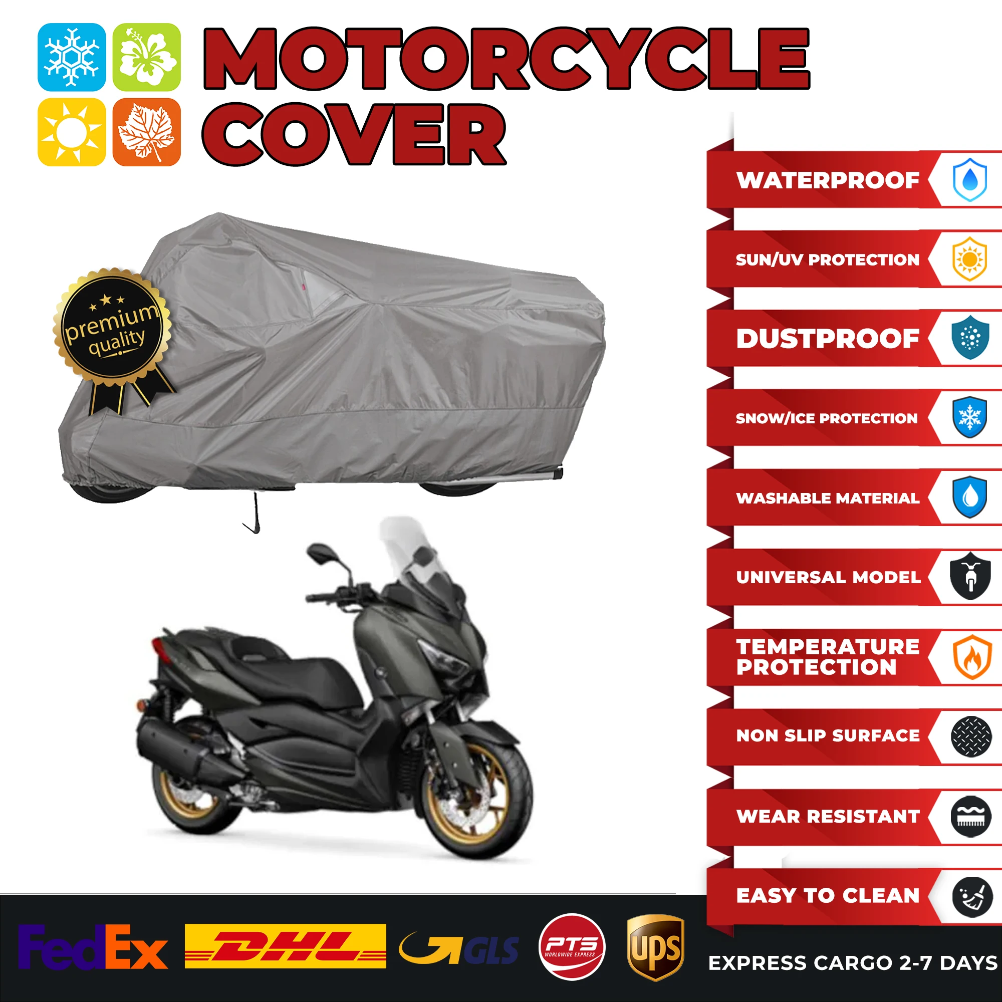 

Чехлы для мотоциклов Yamaha X-Max Xmax 250 Xmax 400, водонепроницаемые чехлы для мотоциклов, защита от пыли, дождя, снега, УФ-протектор, крышка для помещений и улицы
