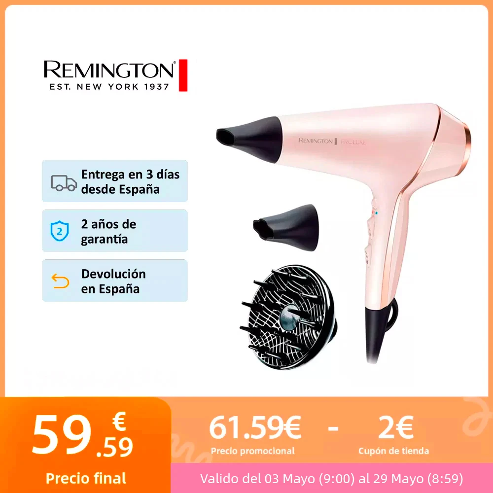 Remington PROluxe AC9140 Secador de Pelo Profesional, Secador Iónico,  Difusor y Concentrador, 2400 W, Rosa | 5 Años Garantía|Secadores de pelo| -  AliExpress