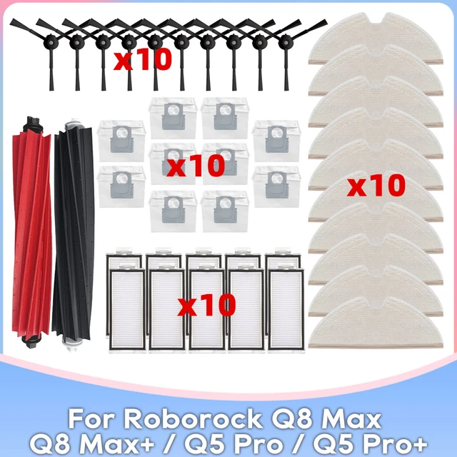 For Roborock Q8 Max, Q8 Max+, Q5 Pro, Q5 Pro+ Replacement Spare Parts Main  Side Brush Hepa Filter Mop Cloth Dust Bag - AliExpress