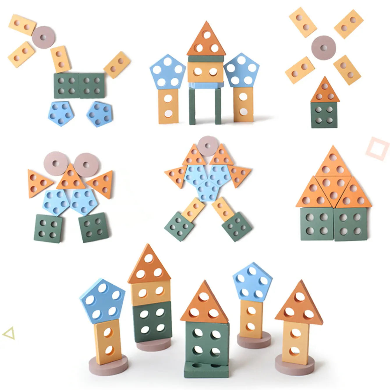 Montessori Toys For 3- 6 Year Old Boys Girls-Wooden Sorting & Stacking Toys For Baby Toddlers 4
