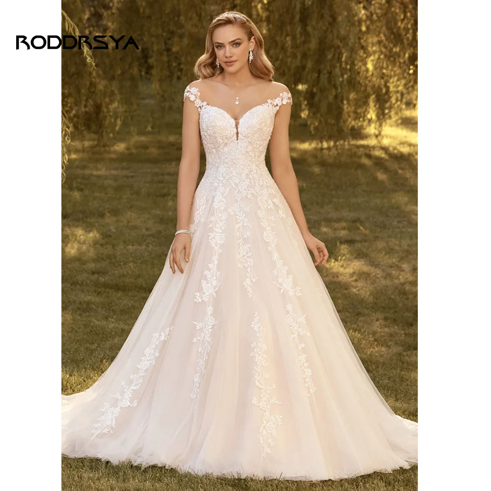 RODDRSYA Elegant Boho Wedding Dresses For Women 2023 Sweetheart Lace
