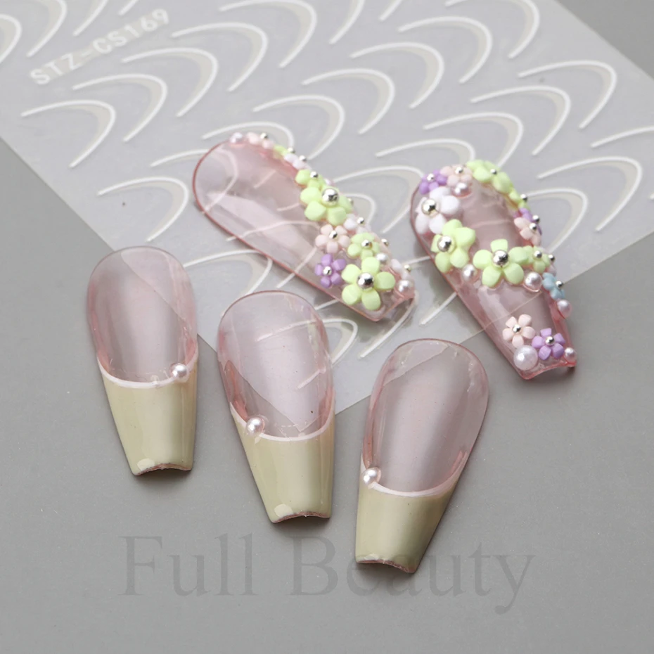 French Tips Nail Stickers 3D Gold Rose Curve Stripe Lines 4 A730d374e805d4ab690071e516a7887c45