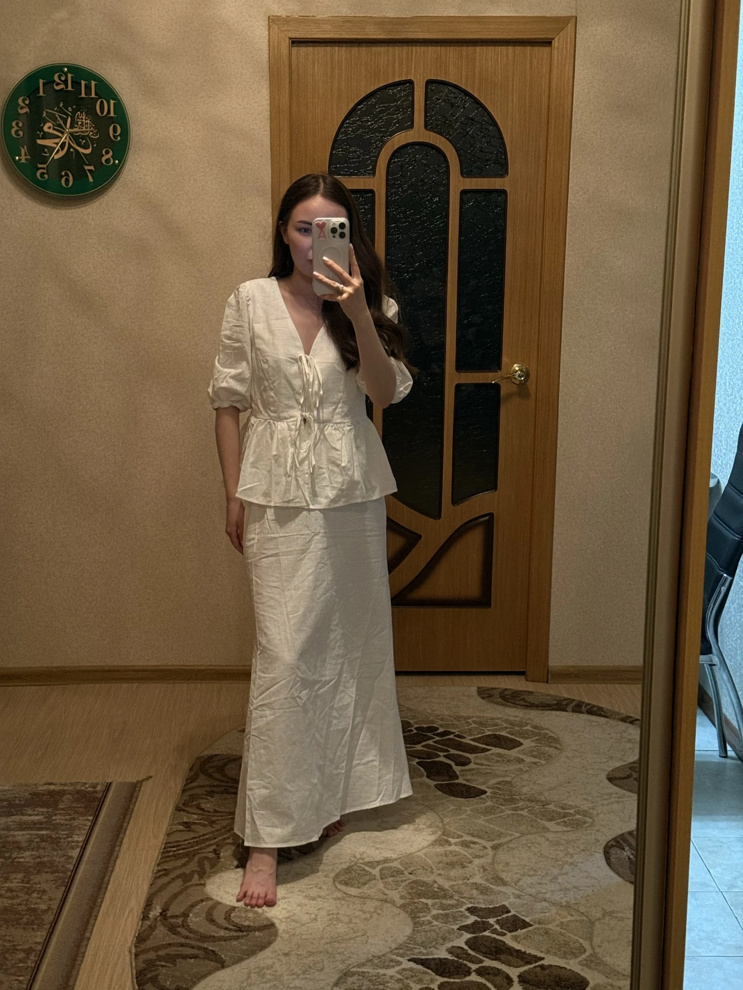 Effortless Summer Elegance: Cotton V-Neck Skirt Set for Women photo review