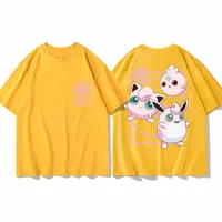 MINISO Pokémon Women's Tops Pokemon cotton Print T Shirt Trendy Summer Casual Short Sleeve Pikachu Cute Daily Clothing Tees New 2