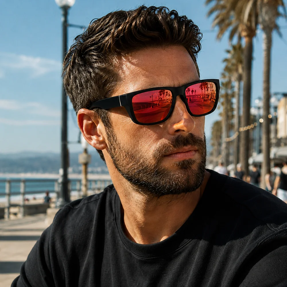 Men's Polarized UV400 Vintage Square Sunglasses