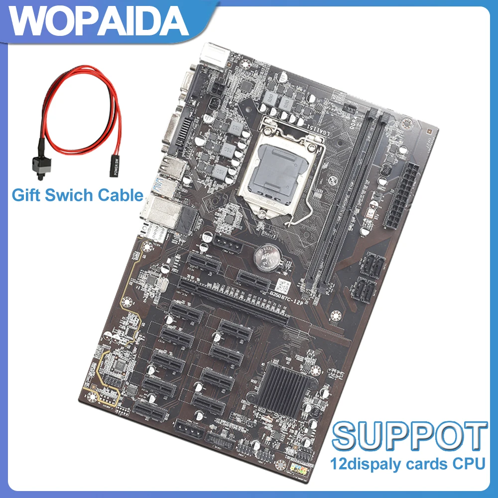 

Материнская плата B250 для майнинга PCIe X1 PCI-E X16, устройство для майнинга BTC, для Asus LGA1151, USB3.0, SATA3, графическая карта для процессора Intel, Майнер