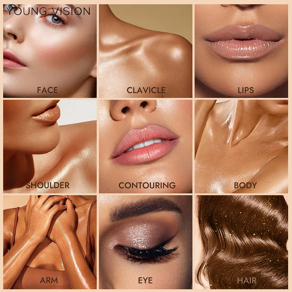 Body Highlighter Oil Shimmering Glow Moisturizing and Lightweight Long-Lasting Radiance Perfect for Full-Body Shine Highlighting 3