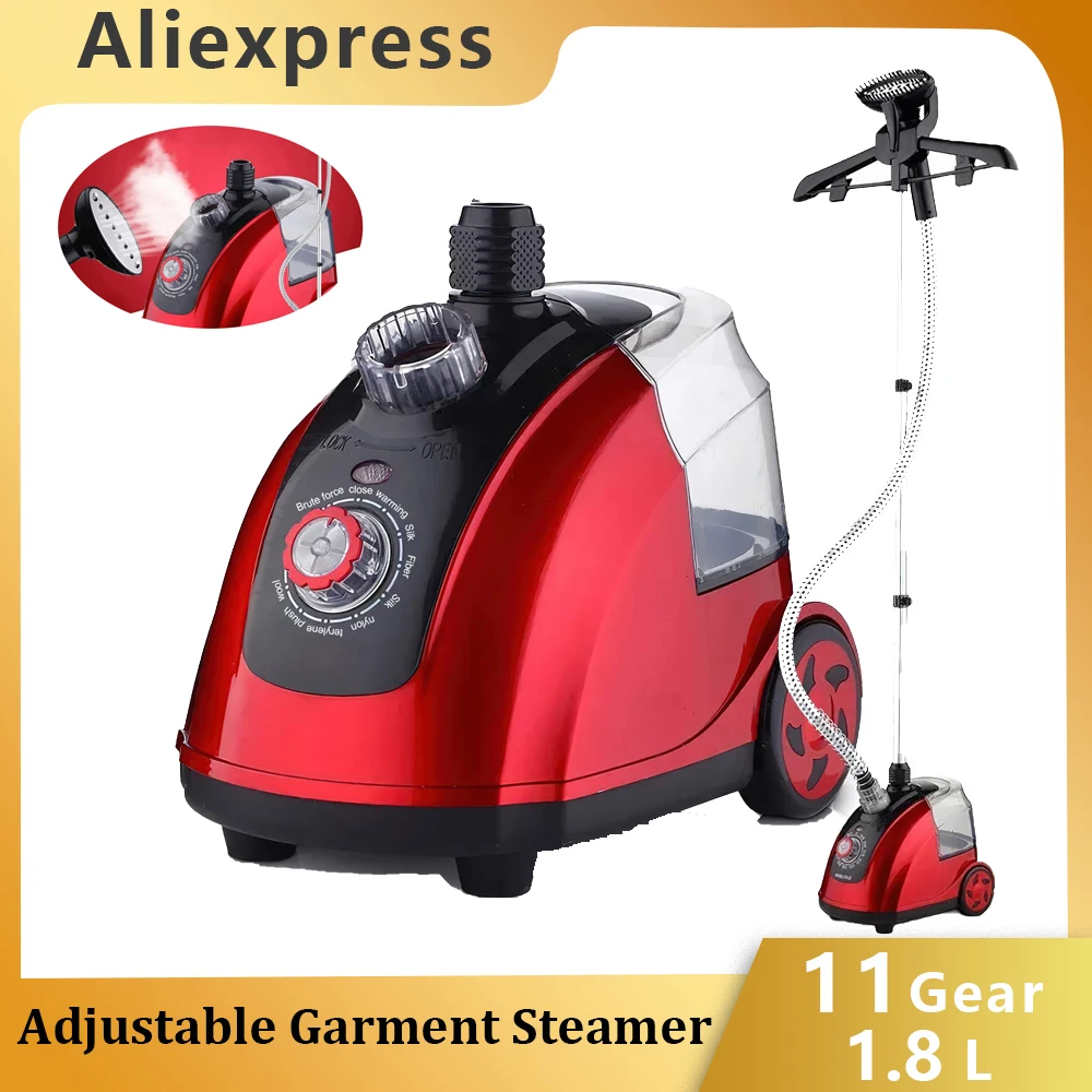 1800W 11 Gear Adjustable Garment Steamer 1.8L Hanging Vertical Steam ...