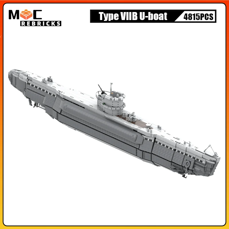 

Военный корабль времен Второй мировой войны, немецкий тип VIIB U-boat MOC, строительные блоки, игрушки для детей, рождественские подарки