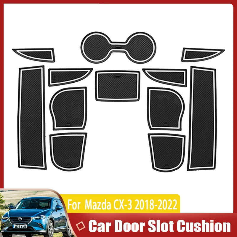 

Коврик для паза двери автомобиля для Mazda CX-3 CX3 CX 3 DK 2015 ~ 2022, нескользящий коврик, пылезащитный коврик, прокладка с отверстиями, резиновые подставки, автомобильные аксессуары