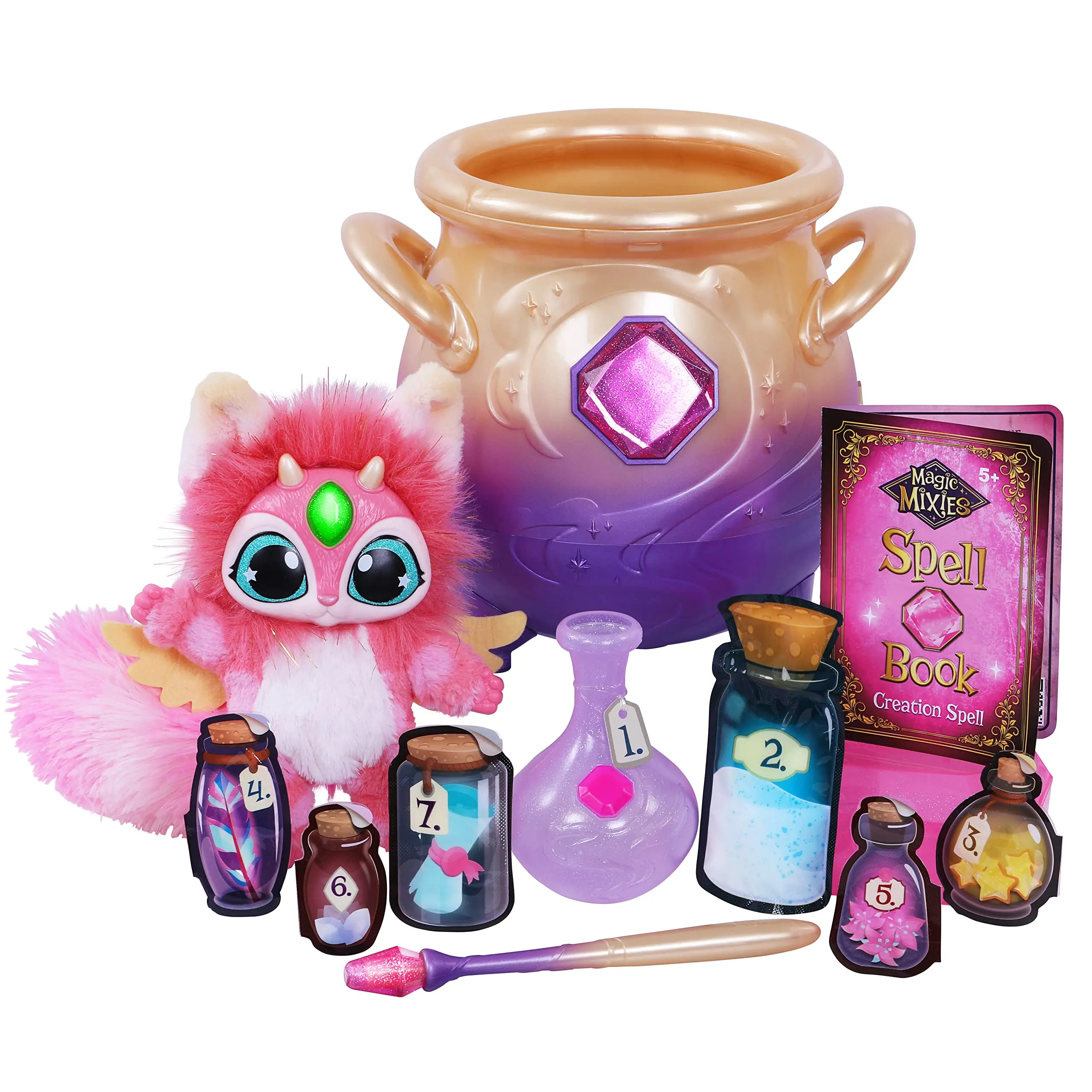 

Magical Misting Cauldron with Interactive Children Magic Toy Birthday Gifts For Kids Mixies Pink Toy