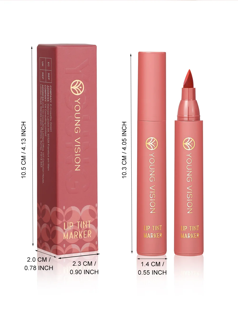 YOUNG VISION Lip Tint Marker Liquid lipstick with Nude Matte Shades, Lip Liner and Stick 2-in-1, Long Wearing and Waterproof 4