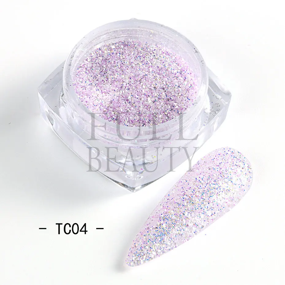 6 Grid Solid Chrome Nail Powder Glitter Rubbing Dust Gel Polish