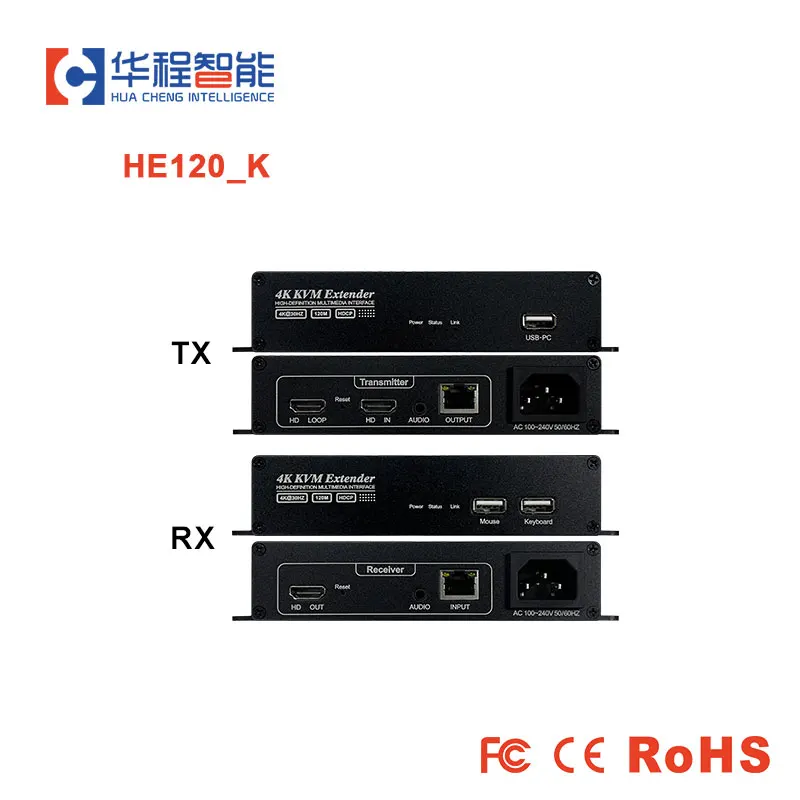 

Адаптер-удлинитель для видеокамер 4K 120M HD KVM RJ45 Ethernet CAT5E/6 волоконный передатчик и приемник для PS4/5 PC TV Поддержка KVM