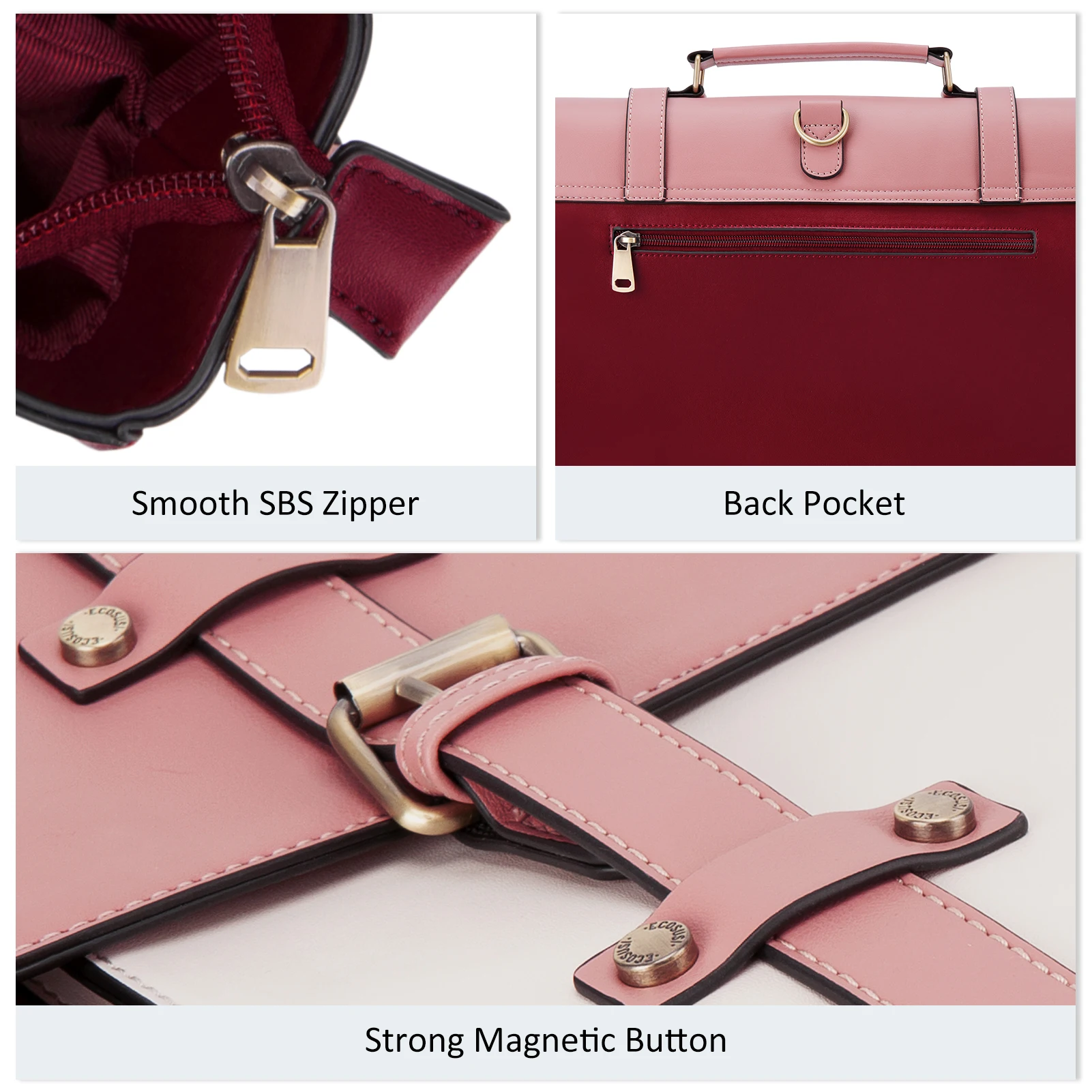 ECOSUSI ブリーフケース女性のためのスタイリッシュな 15.6 インチの