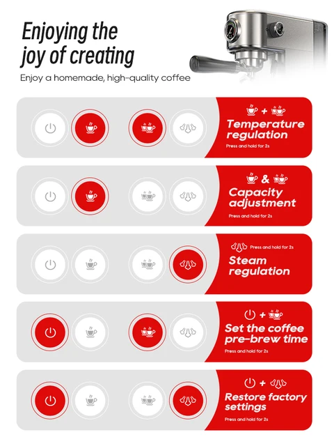 HiBREW 20Bar Semi Automatic Espresso Coffee Machine Temperature Adjustable Cold/Hot Super Slim Coffee Maker Cappuccino H10B 2