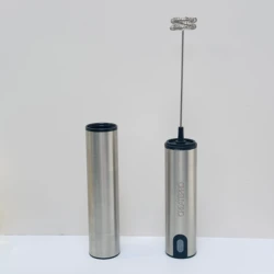 Stainless Steel USB Rechargeable Handheld Milk Frother with Storage Lid (MF121)
