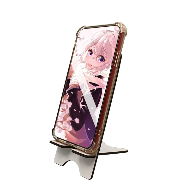 New Design Rectangle Cellphone Stand Sublimation MDF Wooden Phone Holder