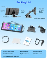 ESSGOO Support universel portable sans fil CarPlay 10,26' pour camping-cars, camions, bus, autoradios, écrans de navigation, Android Auto, Bluetooth, FM, commandes au volant, facile à installer 8