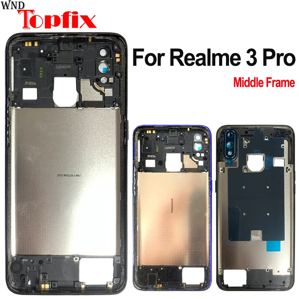 

New For Oppo Realme 3 Pro Middle Frame Bezel Faceplate Bezel Frame With Side Button Repair Spare Parts