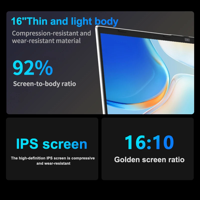 180°Rotating 16.0'' IPS Screen 32G 128G-2TB Laptop N95 Windows 11 Notebook  Business Office Slim Touch ID RGB 3480*2160 4Kscreen 5