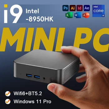 2025 nuovo MiniPC Windows 11 Pro Intel Core i9 8950HK 16GB RAM 512GB 1TB 2TB SSD WIFI 6 BT5.2 Ultra Mini Notebook Hosting