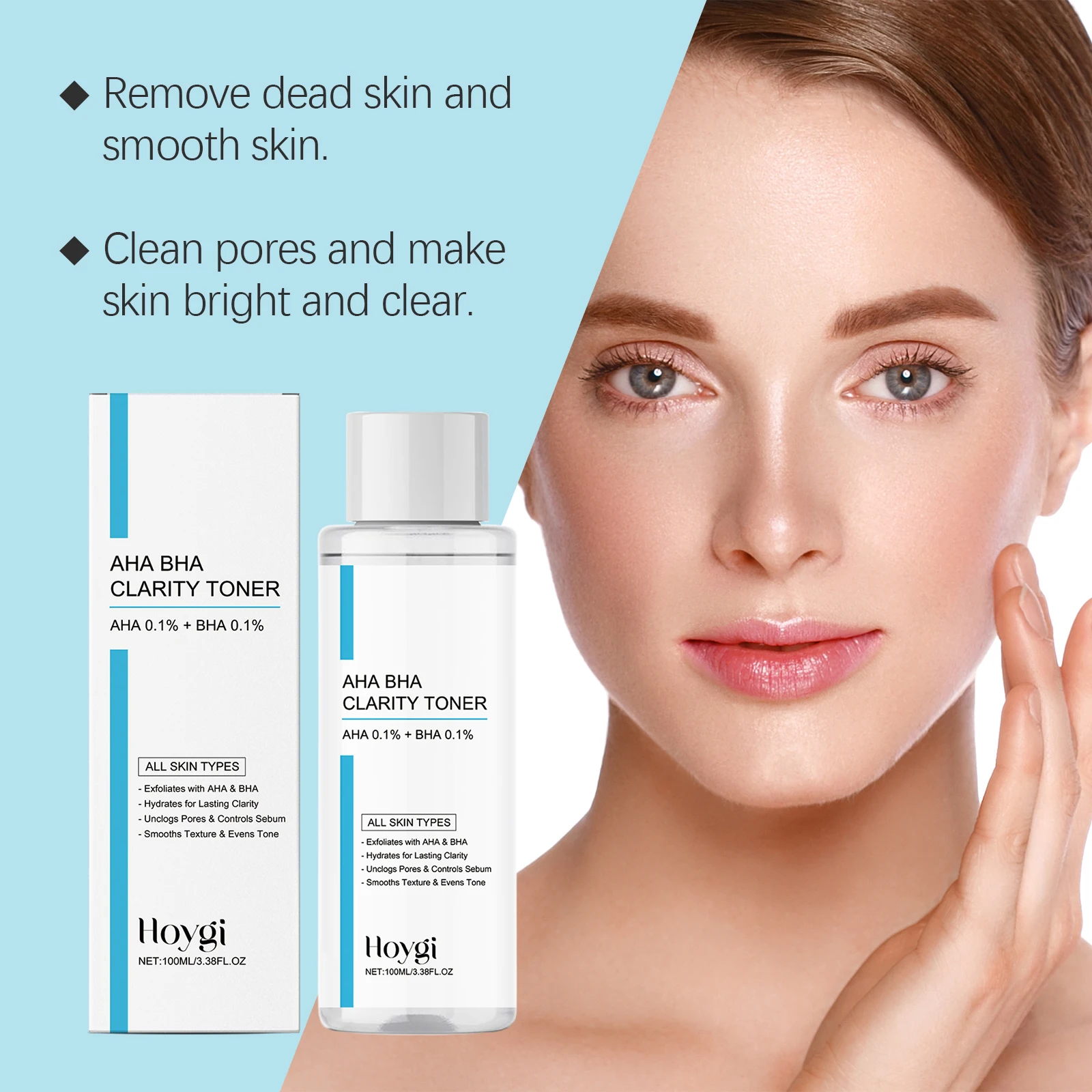 Hoygi Exfoliating Face Toner Lasting Moisturizing Deep Nourishing Reduce Dryness Unclog Pore Oil Control Daily Facial Toner