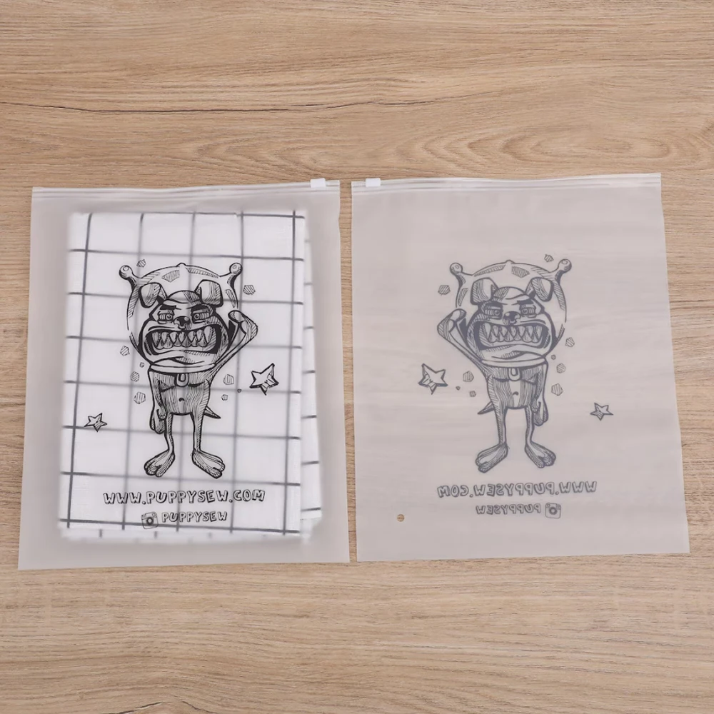 100pcs Custom Frosted Zipper Bags Clear Ziplock Bag High for Jewelry Quality Clothes Plastic Pouches Personalized Zip Lock Bag