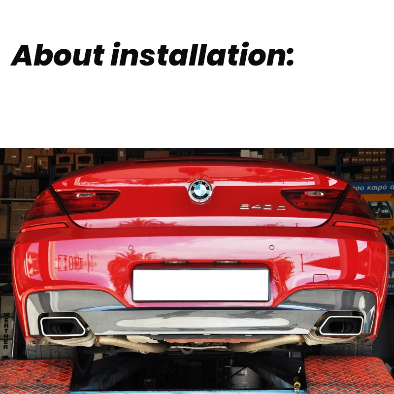 Car Exhaust Tips For BMW F10 F11 F12 F13 535i 535d 640i 640d 550i 650i Square Muffler Tip Nozzle Exhaust System Tailpipe exhaust muffler tip