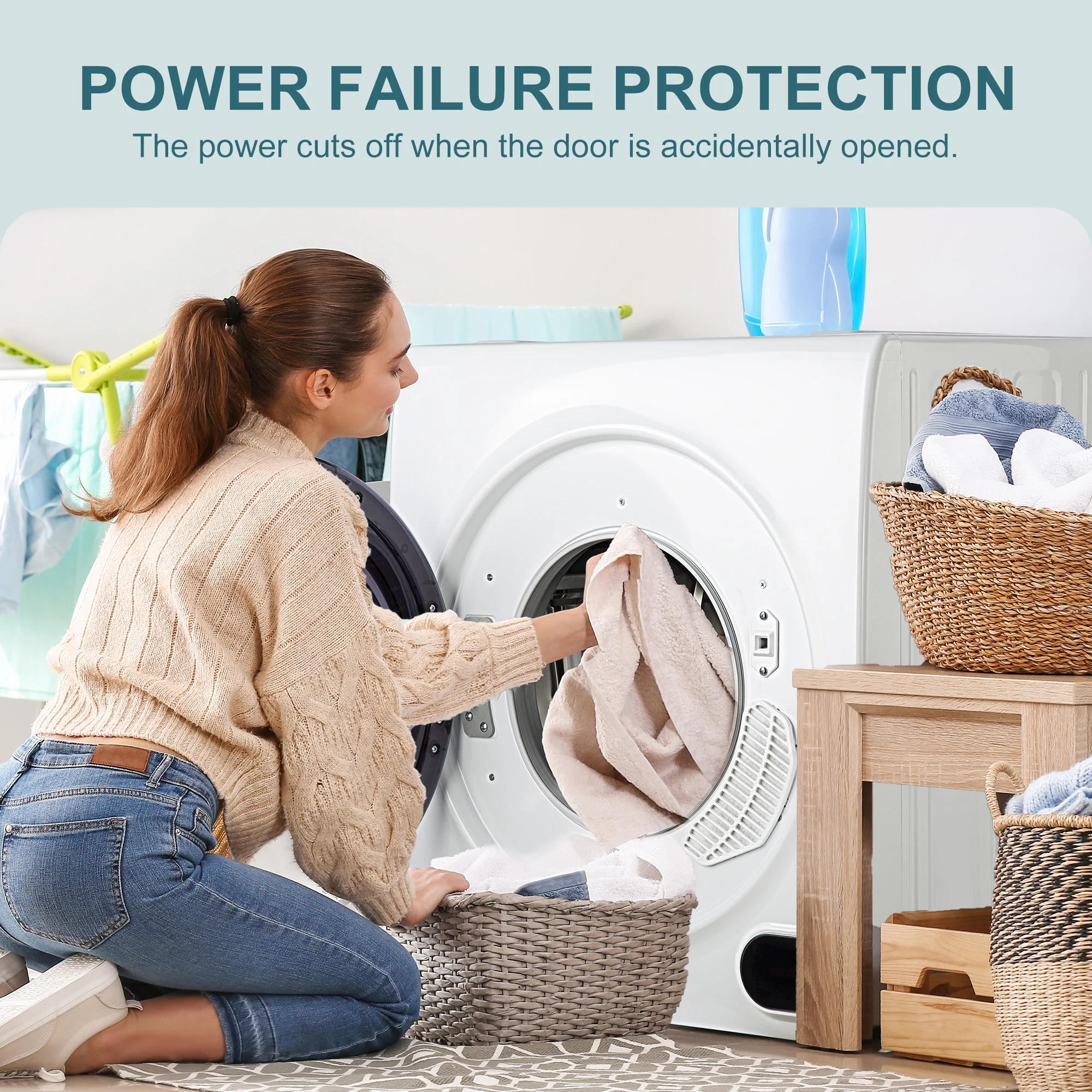 Euhomy 110V Portable Clothes Dryer 2.6 Cu. ft. Front Load Stainless Steel Electric Dryers Machine for Apartment,RVs,Dorms