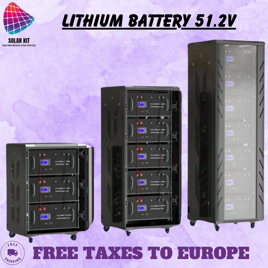 LiFePO4 48V 200Ah 10KW Lithium Battery 51.2V 100Ah 150Ah＞6000 Cycles 32 Parallel With CAN BUS/RS485 For Solar-EU Stocks No Tax