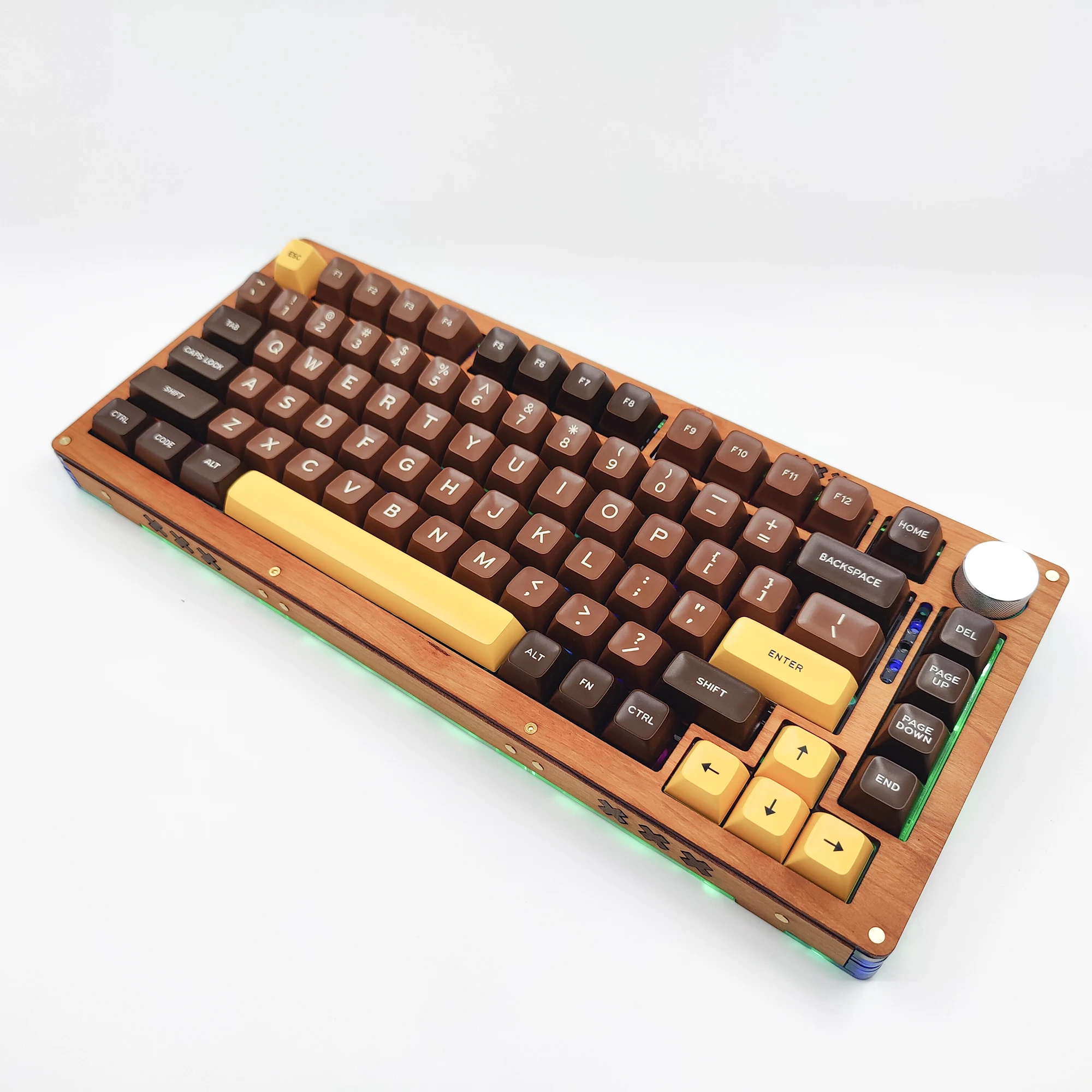 CherrySoildWoodArcylic75WirelessRGBMechanicalKeyboardKit