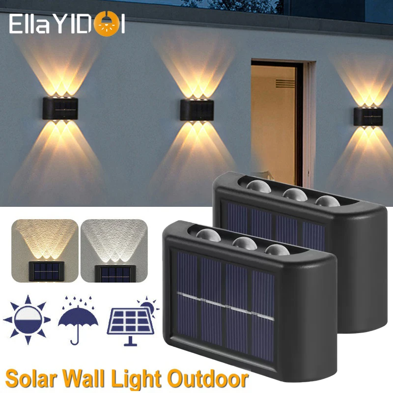 Solar Lamp Outdoor Light Waterproof Solar Wall Light Fence Lights for Balcony Courtyard Street Landscape Garden Decor