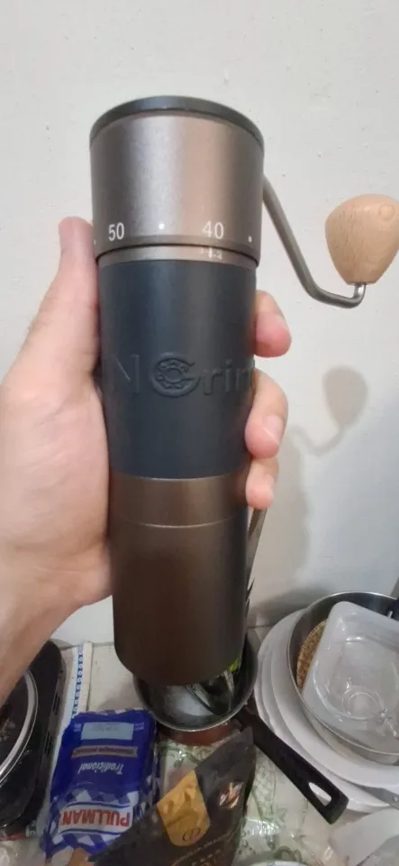 Kingrinder K4 /K6 manual coffee grinder portable mill 420stainless steel 48mm stainless steel Titanium plating burr photo review