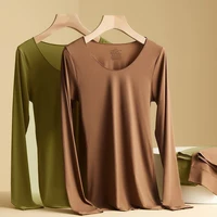 Sous-vêtements chauds Ultra-fins sans couture pour femmes, 2 pièces, haute élasticité, manches longues, haut ajusté, léger, Lingerie de nuit 5