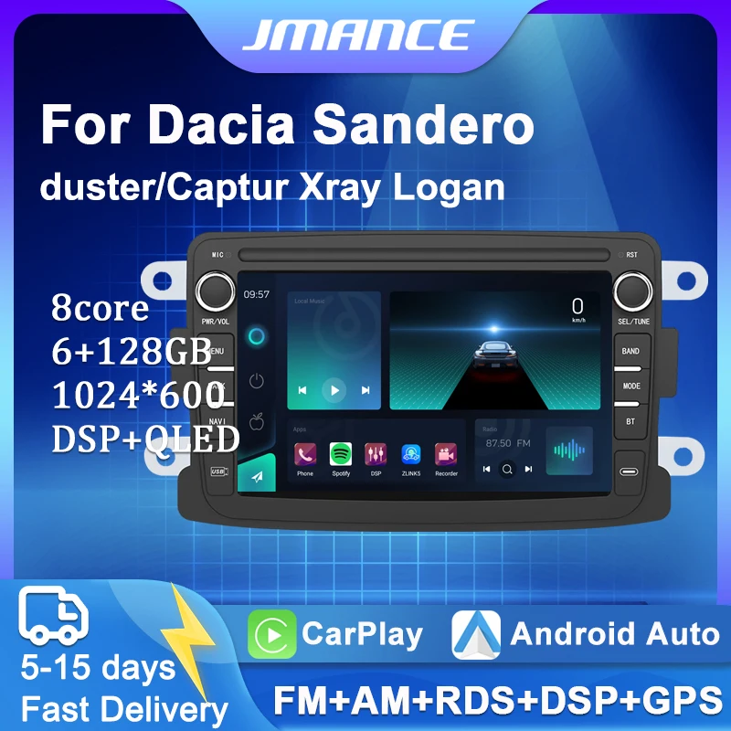 

JMANCE Wireless Carplay Android Auto Car Radio For Renault dacia duster Sandero Captur Xray Logan 2 Multimedia Autoradio