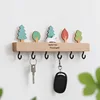 Creative Wooden Wall Mounted Key Storage Rack with 6 Hooks Wall Key Organizer,Home Decor for Entryway Hallway 1
