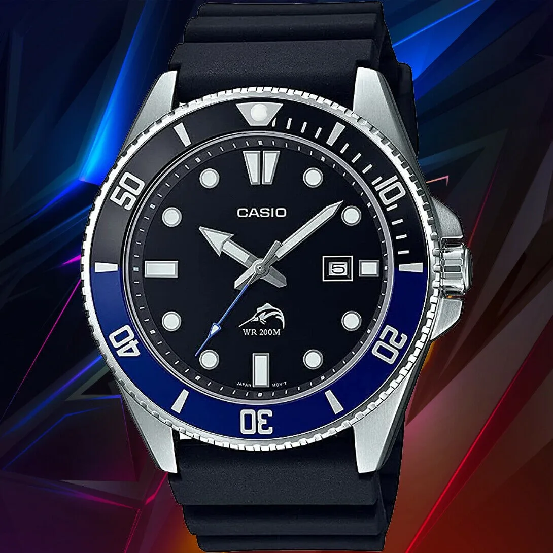 Guarda Man Diving Casio Marlin Mdv-106B-1A1 Hard Marlin Il Cinturino In Gomma Batman