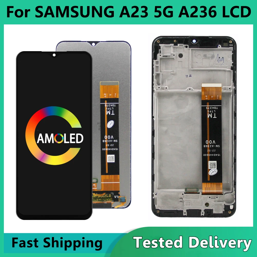 ЖК-дисплей 6,6 дюйма для Samsung A23 5G A236, сенсорный экран с цифровым преобразователем в сборе для Samsung A236B A236U A236U1 LCD