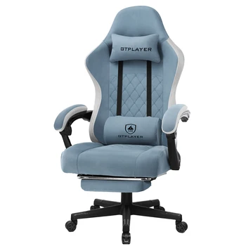 Sedia da gioco GTPLAYER, sedia da ufficio per Computer con cuscino a molla tascabile, braccioli di collegamento e poggiapiedi, Comp ergonomico con schienale alto 1