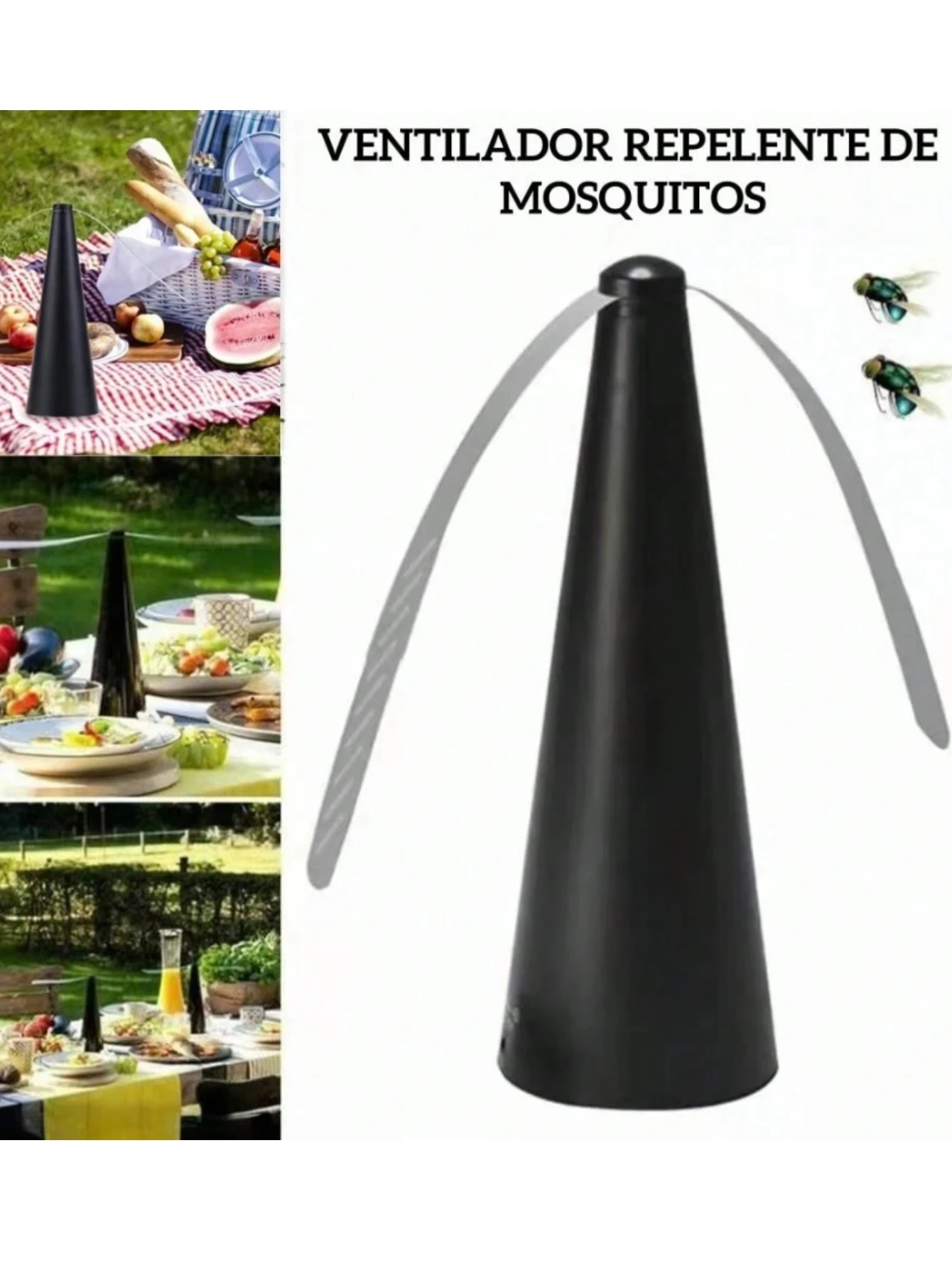 Ventilador repelente de moscas y asesino de mosquitos multifuncional para exteriores - Funciona con batería, atrapa bichos de cocina automático