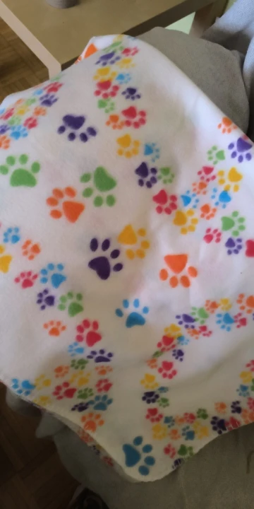 Paw Prints Cozy Blanket: Soft and Warm Mat for Small to Large Dogs and Cats, Perfect for Pugs photo review