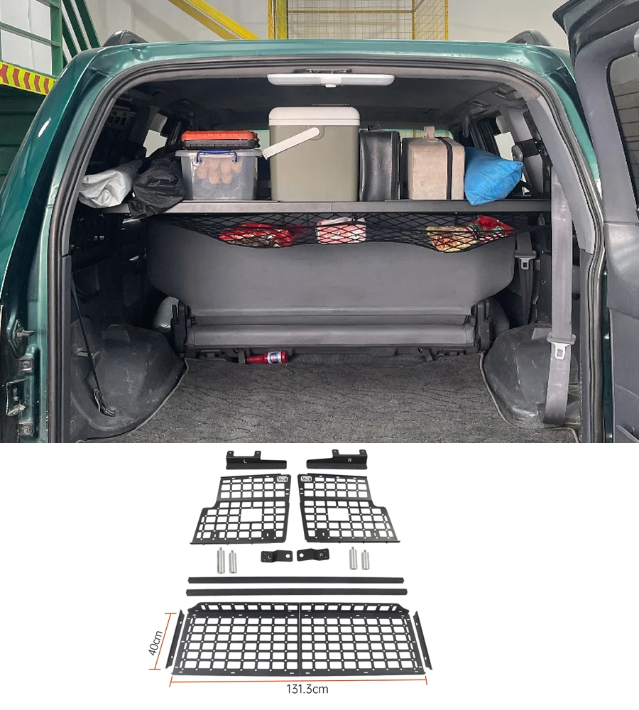 

For Toyota Land Cruiser Prado J90 J95 1996-2002 Modular Storage Panel Shelf Rear Trunk Debris Rack Molle panel LC90 LC95