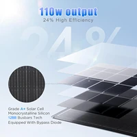 Panneau solaire monocristallin flexible 110W, cellule solaire photovoltaïque ETFE 220W (2 pièces de 110W) à haute efficacité, panneau solaire étanche pour camping-car, caravane, fourgonnette, bateau, alimentation hors réseau sur toit 3