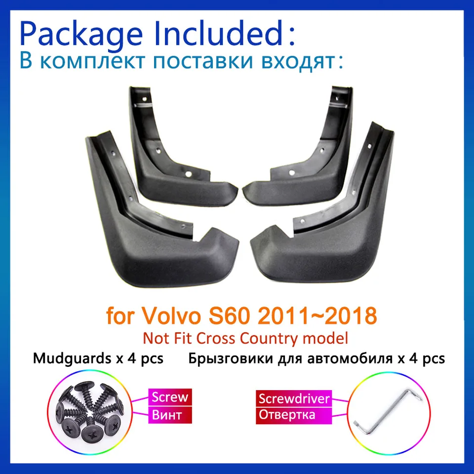 GRTYSVB Spritzschutz Für Volvo V60 2010-2018 - 4-tlg. Set