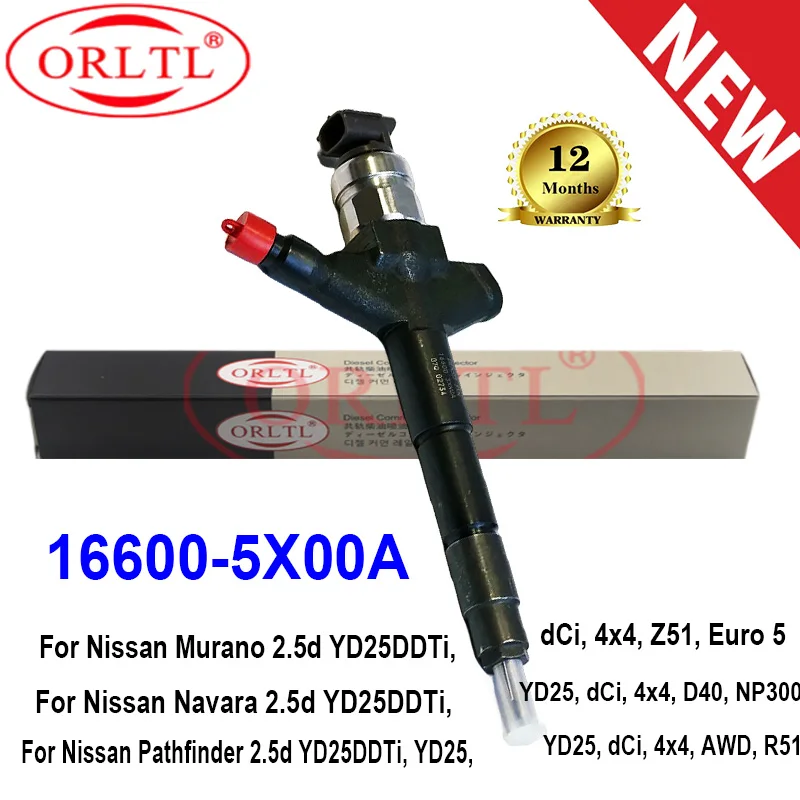 

ORLTL NEW 16600-5X00A Common Rail Injector 16600 5X00A 166005X00A For Nissan Muran Navara 2.5d YD25DDT Pathfinder